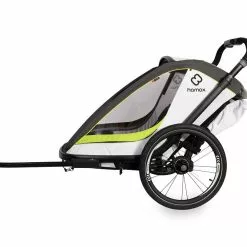 Hamax, Breeze Fahrradanhänger Für Kinder 2023 -Croozer Verkäufe ham400201 hamax breeze white green bicycle arm side