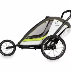 Hamax, Breeze Fahrradanhänger Für Kinder 2023 -Croozer Verkäufe ham400201 hamax breeze white green jogger side