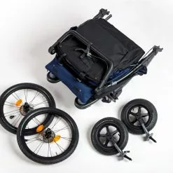 TFK Trends For Kids TFK Velo + Deichsel, Fahrradanhänger-Zwillingskinderwagen, Marine-schwarz 19 TFK Trends For Kids TFK Velo + Deichsel, Fahrradanhänger-Zwillingskinderwagen, Marine-schwarz -Croozer Verkäufe rs1383 t v2 s 334 folded 1 scr 54300 1200x800 1