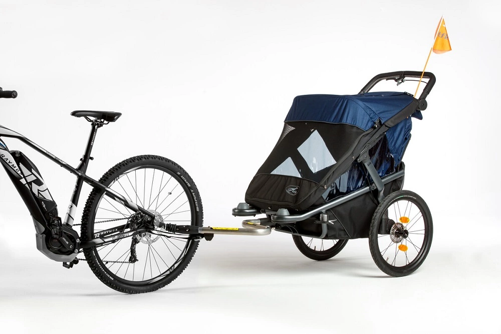 TFK Trends For Kids TFK Velo + Deichsel, Fahrradanhänger-Zwillingskinderwagen, Marine-schwarz 5 TFK Trends For Kids TFK Velo + Deichsel, Fahrradanhänger-Zwillingskinderwagen, Marine-schwarz – Bild 5